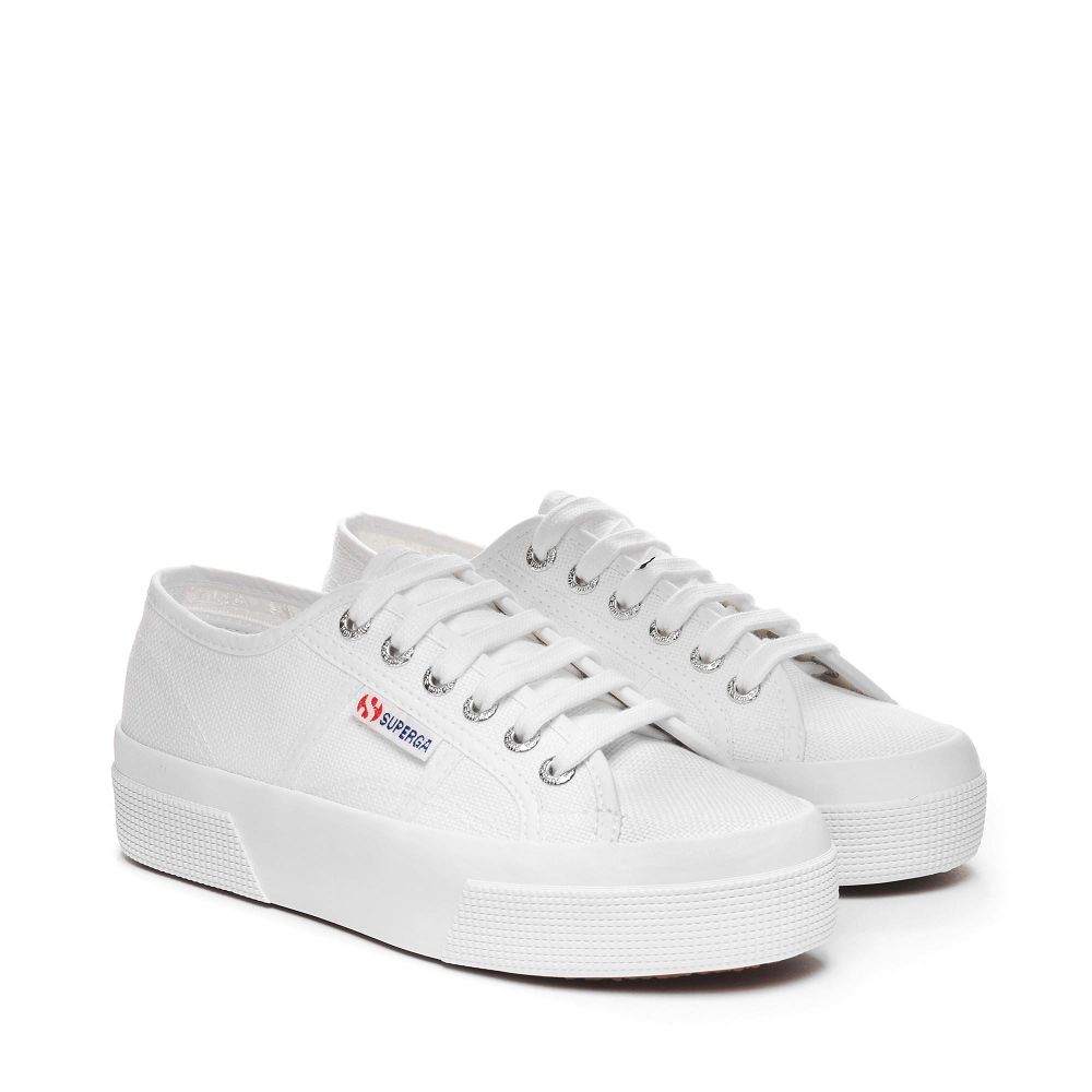 Superga 2740 White Platform Sneakers - Women's USA | US7658925